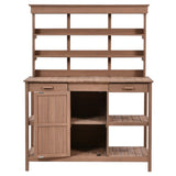 TOPMAX 66" Large Outdoor Farmhouse Wooden Potting Bench Table, Garden Workstation with 2 Drawers, WF300211AAD