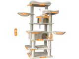 68in Tall Multi-Level Green Cat Tree with Hammocks, Hanging Basket, Cat Cave, Removeable Cushion, W243P326780