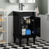 18-Inch Modern Bathroom Vanity with Sink, Modern Bathroom Storage Cabinet with Door, Freestanding N710P257401B