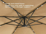 10 FT Solar LED Patio Outdoor Umbrella Hanging Cantilever Umbrella Offset Umbrella Easy Open 94638711