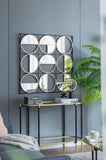 35.6" in Eclectic Styling Metal Beaded Black Wall Mirror with Contemporary Design for W2078124371