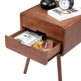 ZNTS Wood Nightstand End Side Table with Drawer & Solid Wood Legs for Living Room, Bedroom 47957440