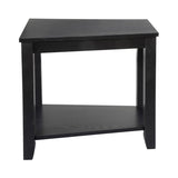 ZNTS Contemporary Black Finish Chairside with Lower Shelf Wedge Shape Wooden Furniture 1pc Side B011P175355