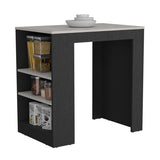 Kitchen Island Doyle, Three Side Shelves, Black / Ibiza Marble Color Finish B092123133