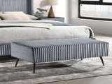 Mavela Wide Wale Corduroy Upholstery Bench, Blue T2574P243223