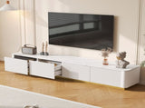 ON-TREND Luxury Fluted TV Stand for TVs Up to 85", Faux Marble Tabletop Media Console with 4 N721P298025K