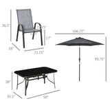 Outdoor dining table and chair package with umbrella 25832498