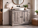 2-Door 2-Shelf MDF Washbasin Cabinet with Melamine Finish 23.55*11.69*23.62in Washed Grey 06015804