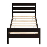 ZNTS Twin Bed with Headboard and Footboard,Espresso W50440500