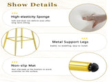 Mustard Yellow Bubble Bar Stools Set of 2, Velvet Upholstered Counter Height Bar Chairs with Gold W3875P462109