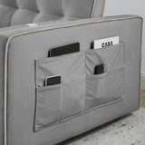 Modern 55.5" Pull Out Sleep Sofa Bed 2 Seater Loveseats Sofa Couch with side pockets, Adjsutable W119368697