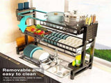 Over The Sink Dish Drying Rack, Telescopic 2 Tier Large Capacity Dish Rack, Sink Organize Stand, 61335952