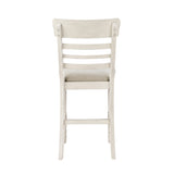 Antique White Finish Set of 2 Counter Height Chair Farmhouse Style Fabric Upholstered Seat Wooden B011P217870
