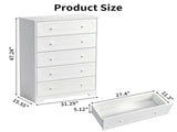 5-Drawer Cabinet with Solid Wood Veneer and Paint P2 MDF P2 Particleboard Storage Cabinet 83343966