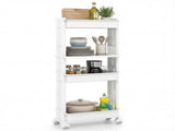 4-Tier DIY Rolling Storage Cart, 15.5" 9" 40.5" with Detachable Ventilated Trays for Kitchen & 45605880