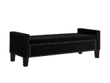 Upholstered Tufted Button Storage Bench with nails trim,Entryway Living Room Soft Padded Seat with 68033882