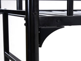 198*143*182cm With Table Shelf Elevated Bed Iron Bed Black 26471128