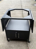 Outdoor Grill Table for Big Green Egg Style BBQ, Metal Grill Cart 2 Folding Panels, Compatible W3190P305785