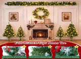 6-Piece Christmas Tree Set 4 Trees with Sturdy Bases, 1 Pre-Lit Wreath, 1 Garland, Warm White N710P513660F