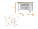 Rockaway 3-Shelf Kitchen Island White and Light Oak B06280054