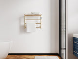 Heated Towel Rack with Top Shelf, 3-Bar Towel Wall Mounted Warmer for Bathroom with Intelligent 55908479