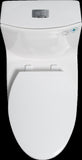 ZNTS 15 1/8 Inch 1.1/1.6 GPF Dual Flush 1-Piece Elongated Toilet with Soft-Close Seat - Gloss White W1573101061
