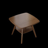 Modern Wooden Dining Table with Storage Shelf, Walnut Finish W3137P295363