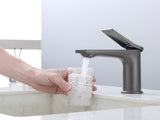 Gun Gray Single Hole Bathroom Faucet,Laundry Vanity Sink Faucet with Two 3/8" HosesUnable ship on 47030260