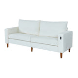 White Corduroy, Modern Style Solid Color Sofa , Multi-Person Sofa, Suitable 24394192
