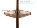 4-Shelf Tier Tension Corner Shower Plastic Organizer Caddy in Bronze 41249298