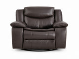 Faux Leather Rocker Swivel Recliner Chair, Manual Reclining Armchair with 360&deg Swivel Base, B2766P587865
