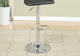 Bar Stool Counter Height Chairs Set of 2 Adjustable Height Kitchen Island Stools Black PVC / Faux HS00F1555-ID-AHD