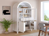 71" Fluted Tall Arched Pantry Cabinet with Adjustable Shelves, Elegant Display Storage with Hidden W2917P384723
