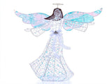 5.2 FT Pre-Lit Christmas Angel with Iridescent Robe & Wings, 230 Cold White LEDs, Metal Frame 35543106