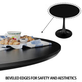 31.5" Black Round Dining Table, Tulip Table Kitchen Dining Table 2-4 People with MDF Table Top & W2189131693