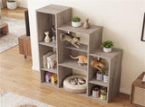 Cat Bookshelf Cabinet , 8 Organized Storage Sections & Multiple Climbing Platforms 81644377