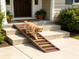 Brown Portable Dog Ramp Foldable Stairs for Medium Small Dogs to Get on Car Truck SUV 87858351