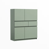 ZNTS Green wooden storage cabinet with 4 doors and 2 drawers W1320P191445