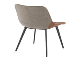 Two-Tone Chair in Black Metal with Espresso Faux Leather and Brown Fabric - Set of 2 B202P223869