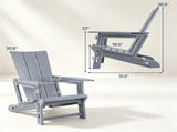 Gray Weatherproof HDPE Outdoor Adirondack Chair, 330LBS Capacity Ergonomic Patio Lounge Chair with 96564921