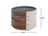 MDF ITALIAN RETRO DOUBLE STORAGE ROUND SIDE TABLE, GRAY BROWN COLOR N770P281244G