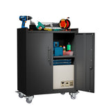 2 Door Tool Cabinets for Garage, Lockable Garage Storage Cabinet, Locking Metal Storage Cabinet with W1831126696
