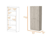 Buxton Rectangle 2-Door Storage Tall Cabinet Light Grey B06280487