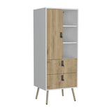 Huna Tall Dresser, Unit with Door, 2 Drawers, and Open Shelves B070P173201