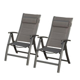 Patio Folding Chairs Set of 2,Padded Textilene Fabric Seat W1859P321619