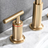 8 in. Widespread Double Handle Bathroom Faucet with Pop Up Drain in Brushed Gold W122459286