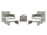5pcs 2 Chairs 2 Footstools 1 Coffee Table Combination Sofa Gray Gradient 32732879