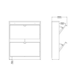 2 Drawer Shoe Storage Cabinet, White 64394105