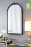 23" x 42" Hand Carved Rose Antique Mirror Frame, Wood Arch Mirror Wall Decor for Living Room, W2078126746