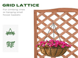Brown 28" x 11" x 46" Wooden Raised Garden Bed for Patio Cucumber Growing, with Trellis 51841719